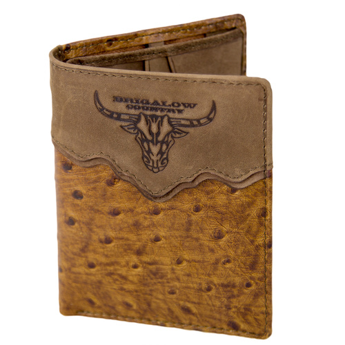 Wallet - Leather - Ostrich Pattern - Brigalow Logo - [5002-B]