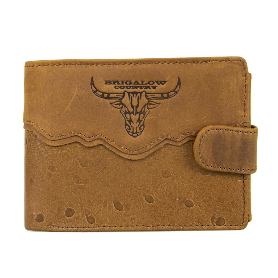 Wallet - Leather - Ostrich Pattern - Brigalow Logo - [5002-E] 
