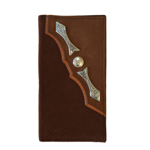 Wallet - Leather - Suede Distressed - Silver Concho & Arrows - [5004-A]