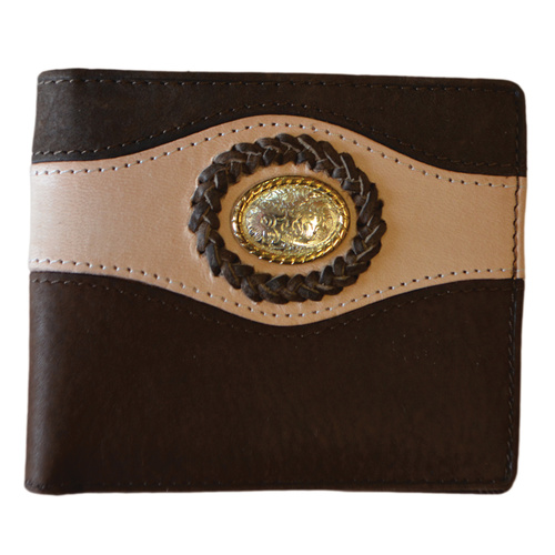 Wallet - Leather - Dark Brown - Floral Concho - [5008-B]