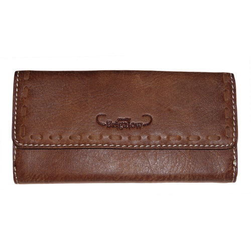 Distressed Leather Purse with Brigalow Logo - 5018 