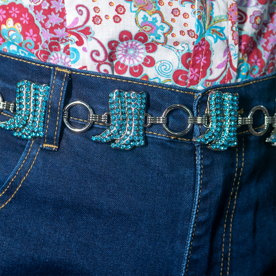 Belt Chains  - Cowboy Boots - 4 Colours [Code 262] [Colour: Blue]