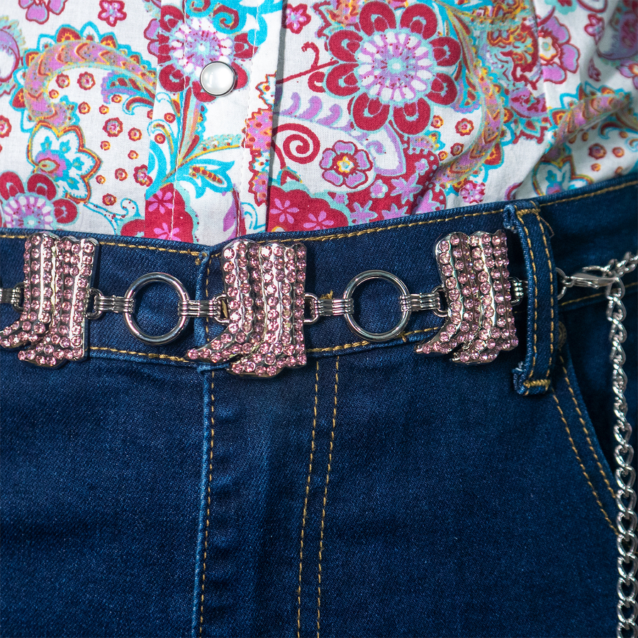Belt Chains  - Cowboy Boots - 4 Colours [Code 262] [Colour: Pink]
