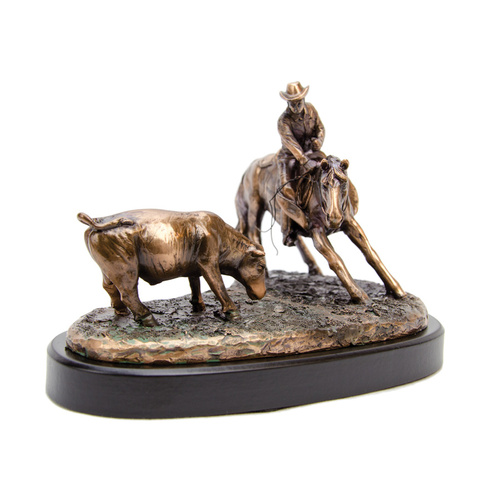 Rodeo Cutter - Medium Bronze Plated Statue - 7530