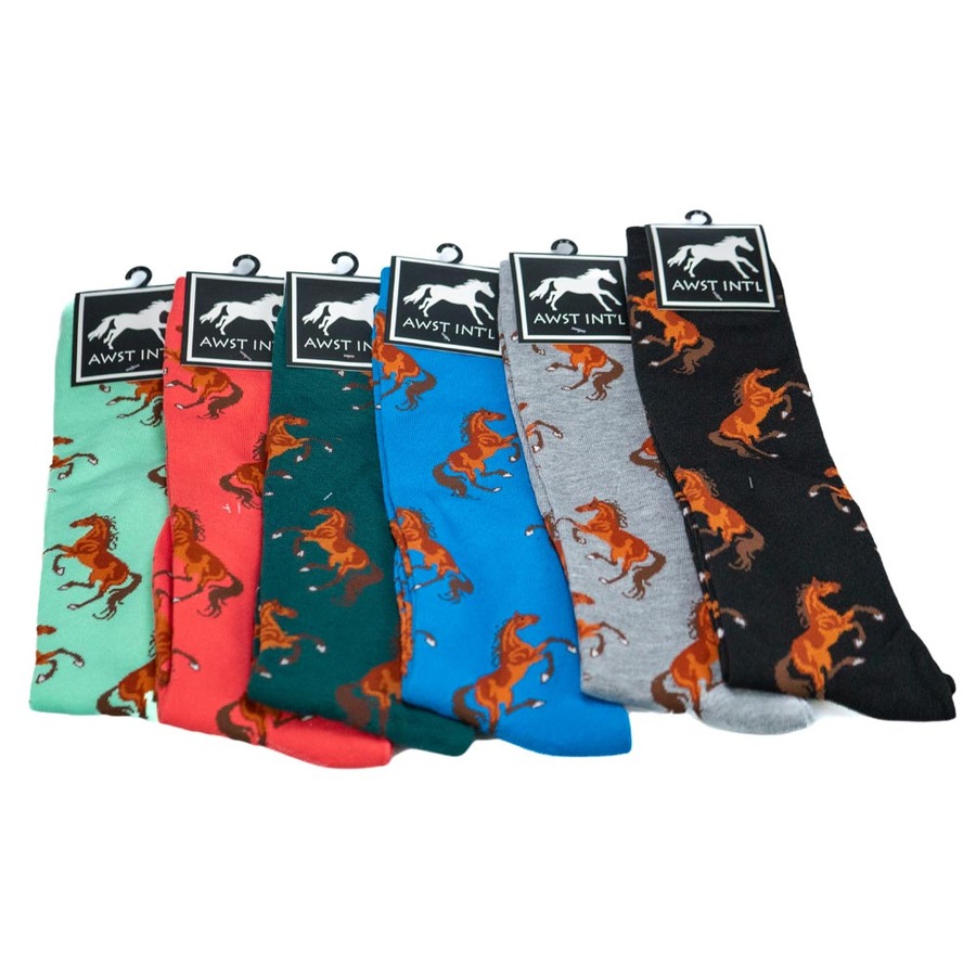 Pack of 6 -  Ladies  "Lila Bay Horses" Knee Socks - [Code-A834]