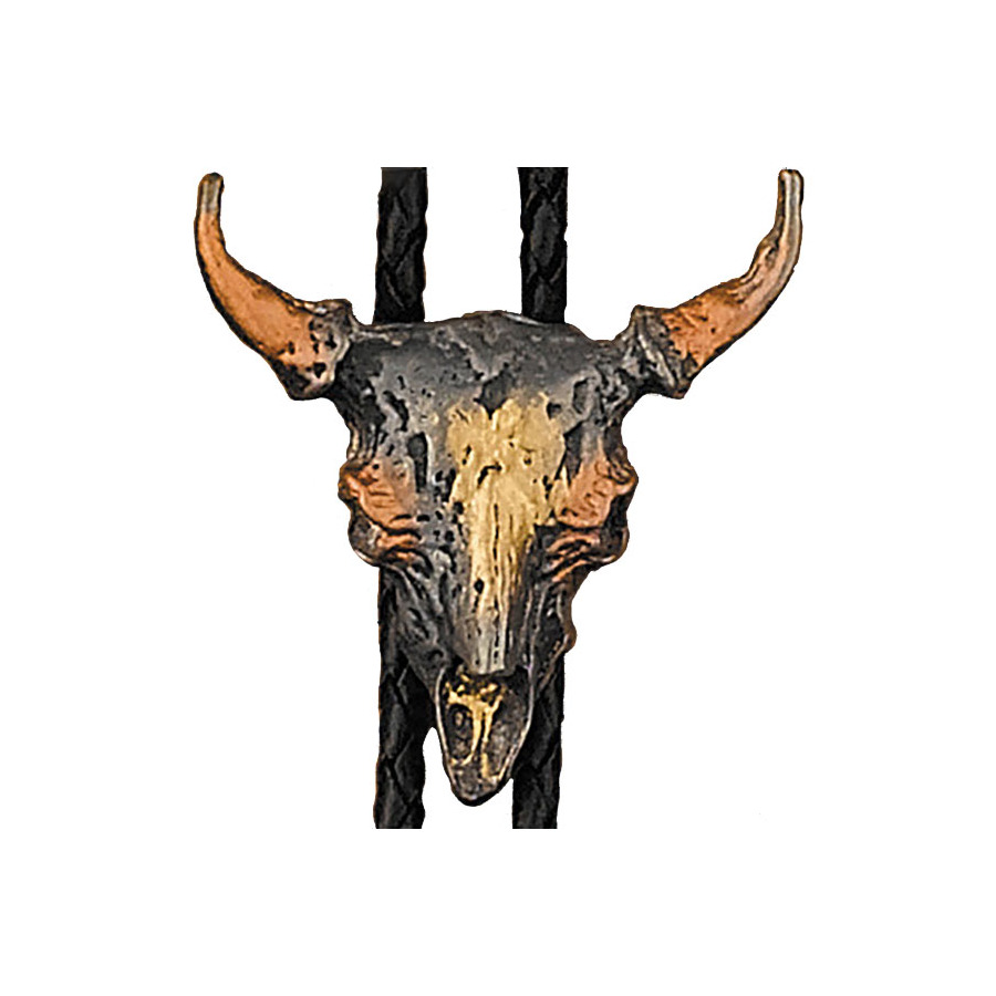 Bolo Tie - Coppertone Steer Skull- [Bolo-21]