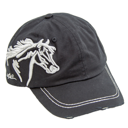 Black - Embroidered Horse Head (BC-113B)