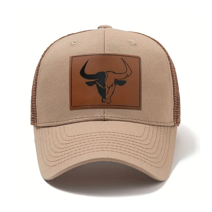 CAP - Brown Beige withe embossed Spanish bullshead  [CAP-TW10]