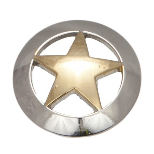 Western Star - Gold Star -  Silver Border -38mm - Pack of 6 - Concho-03