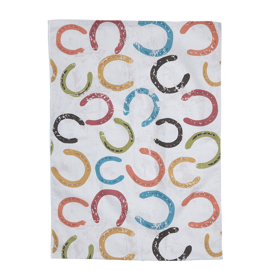 Kitchen Towel - Colourful Horseshoes Print - [HT-352]