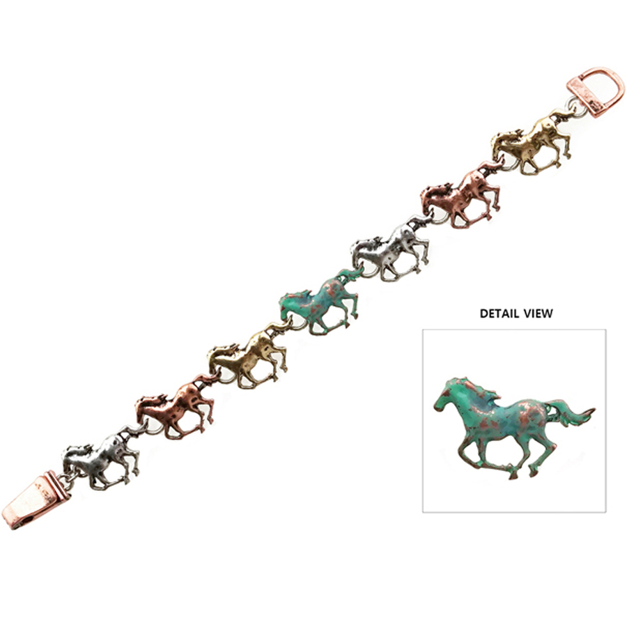 Bracelet - Mixed Metal Horse - [JB8919]