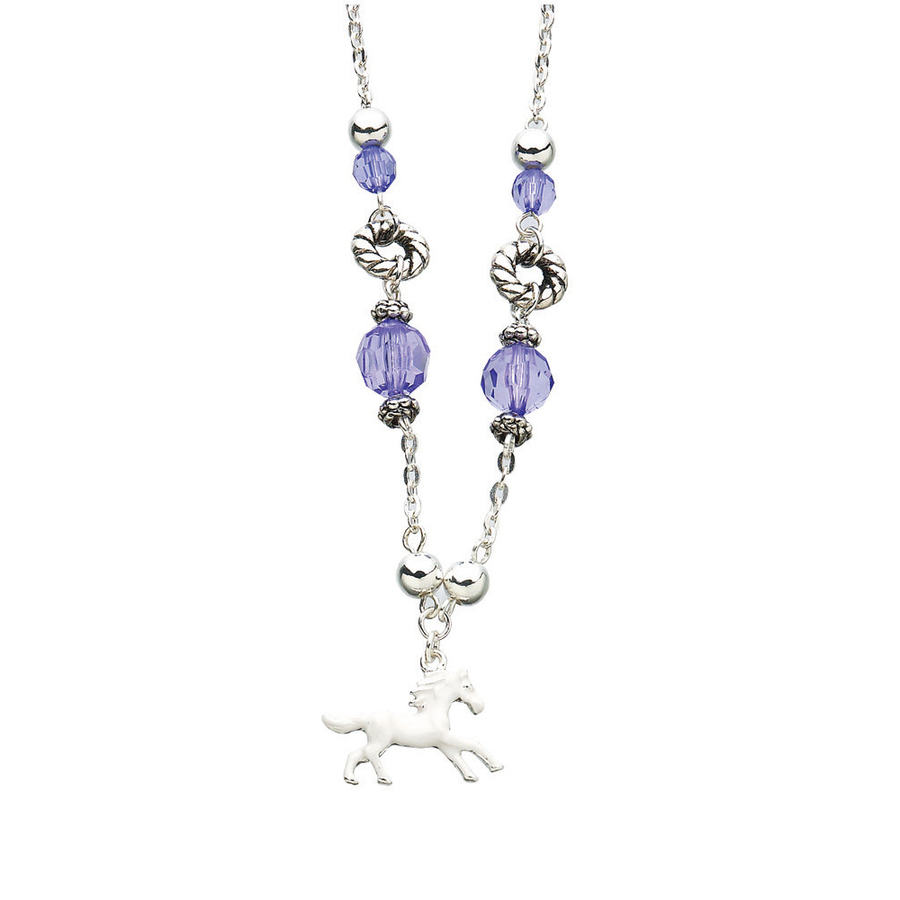 Necklace - Purple Bead Charm Necklace- JN3093PU