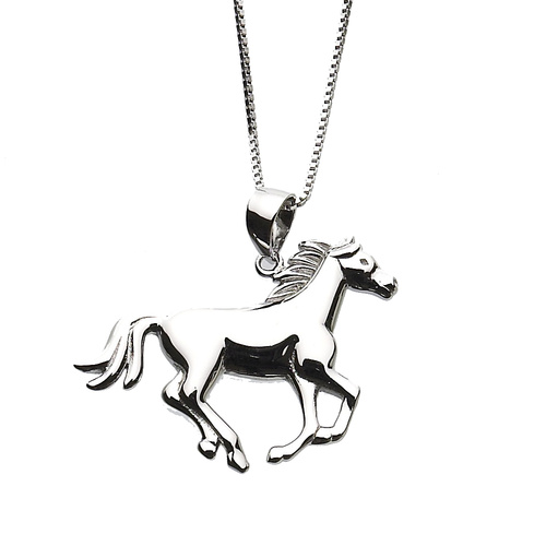 Necklace - Sterling Silver Running Horse - JN631