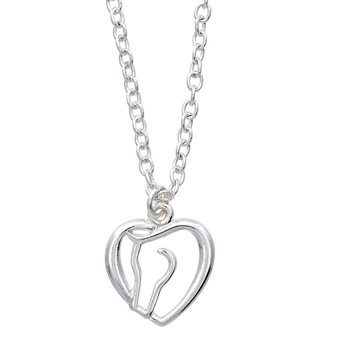 Necklace - Horse Head Heart - Gift Boxed - JN907