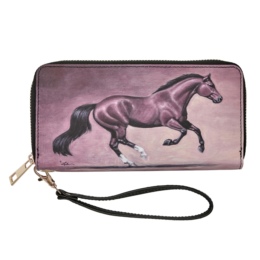 Wallet - Faux Leather - "Lila" Bay Horse Print - [LW445]