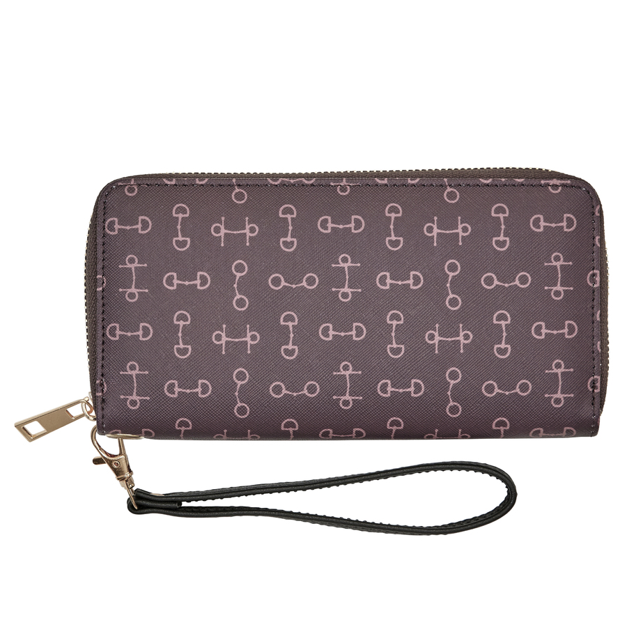 Wallet - Brown - Faux leather - "Lila" Snaffle Bit Design - [LW-448BR]