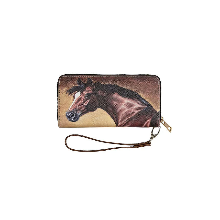 Wallet - Faux Leather - Bay Horse Head - [LW450]