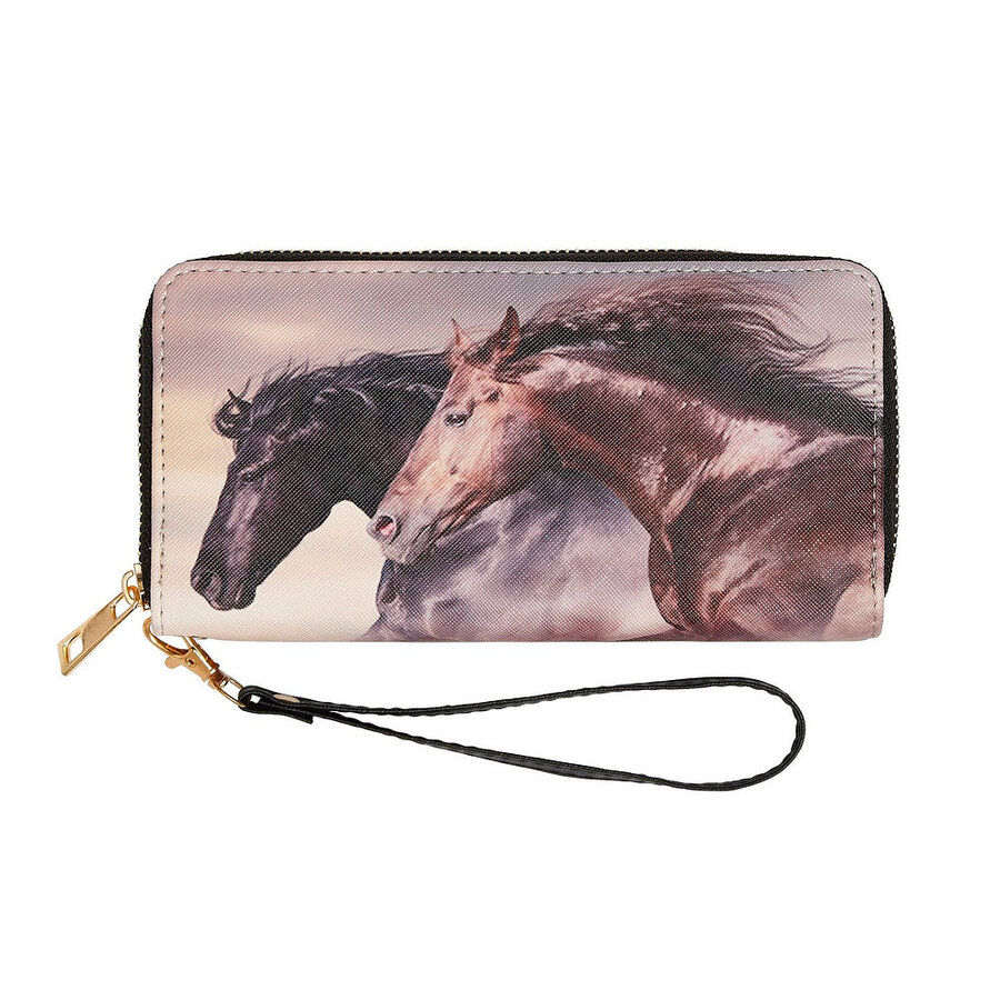 Wallet - Faux leather - Two Horse Heads - [LW-454]