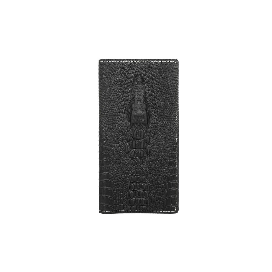 Wallet - Leather - Black - 3D Embossed Alligator - [MW5111-A]