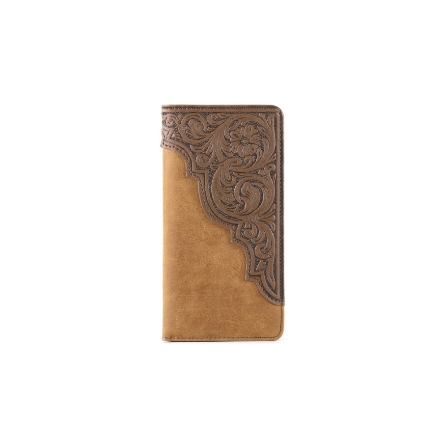 Wallet - Montana West - Faux Leather - Brown Embossed/Suede Body - [MW613BR]