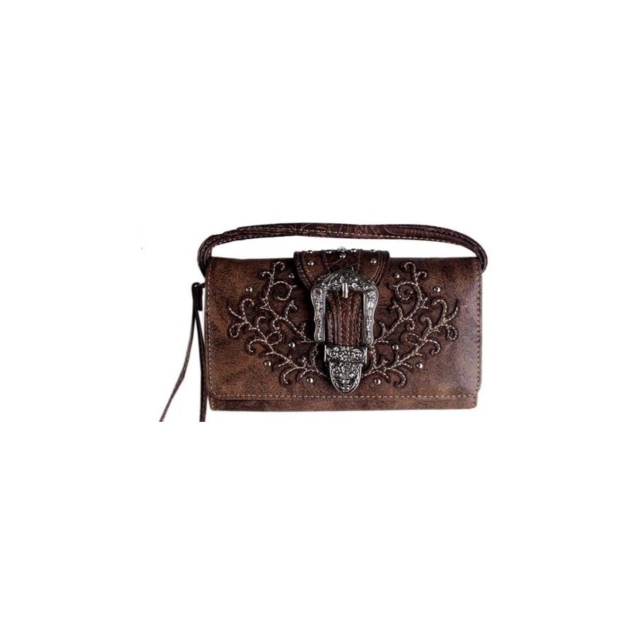 Ladies Purse -  Brown Faux Leather - [MW74BR]