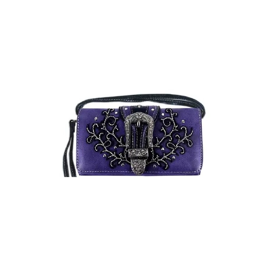 Ladies Purse -  Purple Faux Leather - [MW74PU]