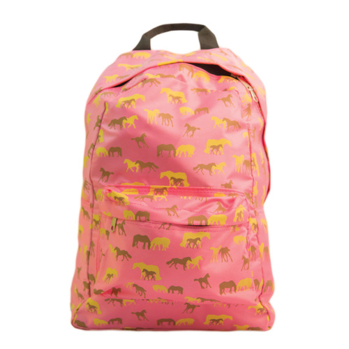 Backpack - Medium Size - Pink Pony Print - Pack of 5 - [RB-004]