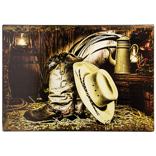 Tin Sign - Boots & Hat - TS02
