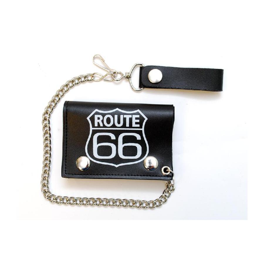 Route 66 Leather Tri-Fold Biker Wallet - [WE-66]