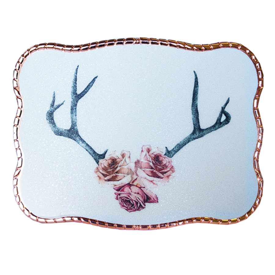 Antlers & Roses on White - 1